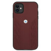 BMW BMHCN61RSPPR Leather Curve Perforate kõva ümbris Apple iPhone 11 jaoks, punane