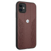 BMW BMHCN61RSPPR Leather Curve Perforate kõva ümbris Apple iPhone 11 jaoks, punane