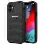Mercedes-AMG AMHCP12SGSEBK Leather Debossed Lines kõva ümbris Apple iPhone 12 mini jaoks, must