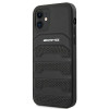 Mercedes-AMG AMHCP12SGSEBK Leather Debossed Lines kõva ümbris Apple iPhone 12 mini jaoks, must