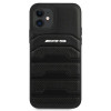 Mercedes-AMG AMHCP12SGSEBK Leather Debossed Lines kõva ümbris Apple iPhone 12 mini jaoks, must