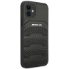 Mercedes-AMG AMHCP12SGSEBK Leather Debossed Lines kõva ümbris Apple iPhone 12 mini jaoks, must