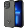 Guess GUHCP13LPSATLG kõva ümbris Apple iPhone 13 Pro jaoks, Saffiano Triangle Logo, hõbedane