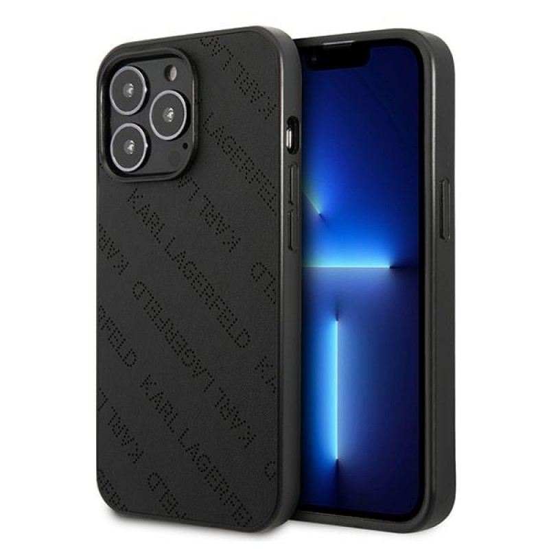 Karl Lagerfeld KLHCP13LPTLK kõva ümbris Apple iPhone 13 Pro jaoks, Perforated Allover, must