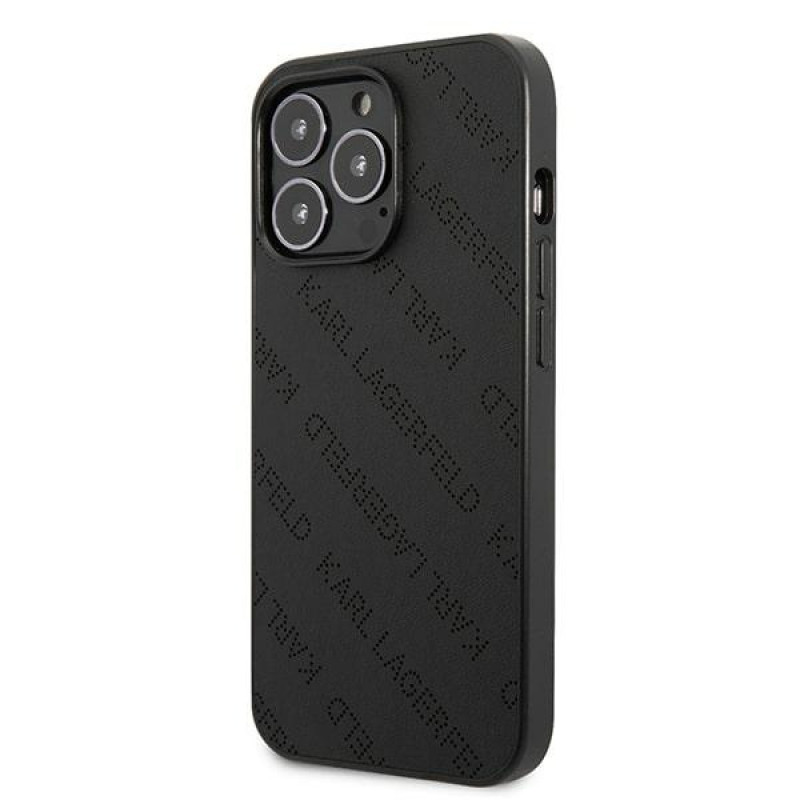 Karl Lagerfeld KLHCP13LPTLK kõva ümbris Apple iPhone 13 Pro jaoks, Perforated Allover, must