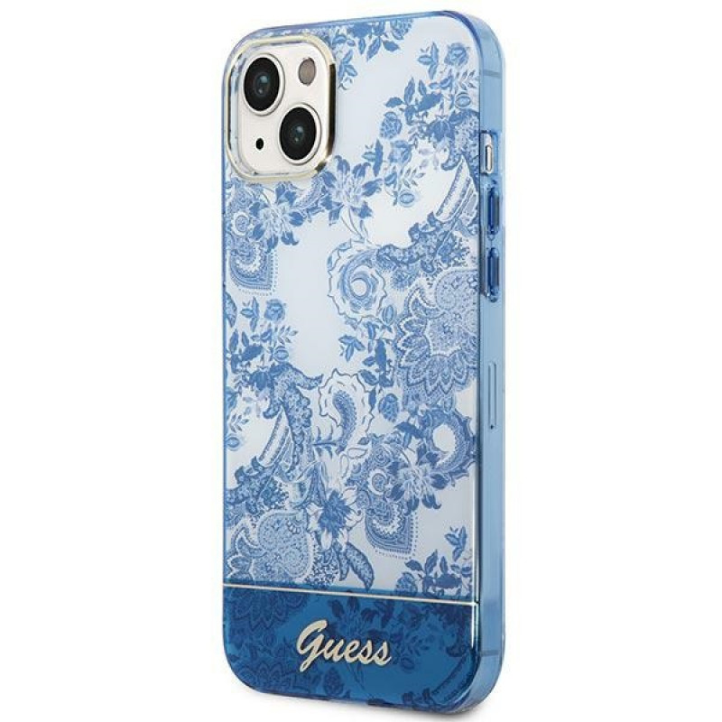 Guess GUHCP14MHGPLHB kõva ümbris Apple iPhone 14 Plus / 15 Plus jaoks, Porcelain Collection, sinine