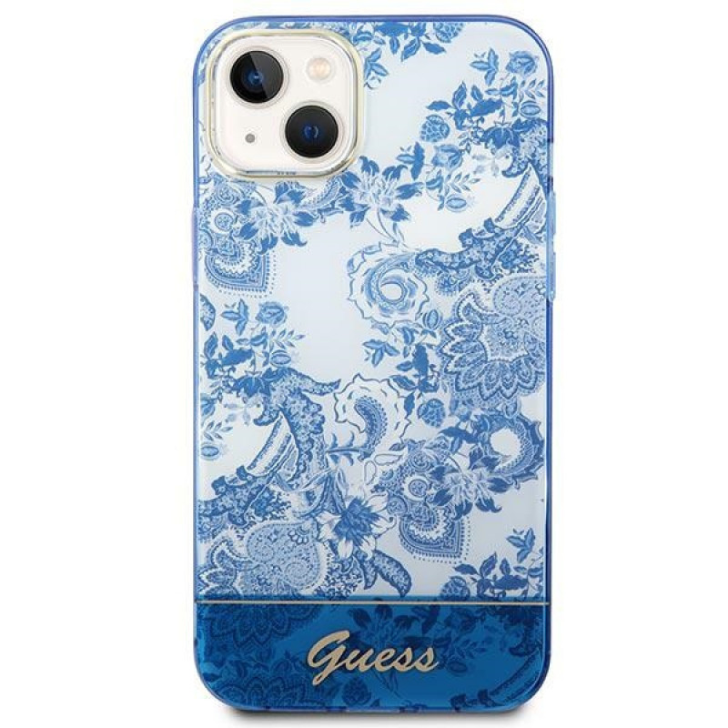 Guess GUHCP14MHGPLHB kõva ümbris Apple iPhone 14 Plus / 15 Plus jaoks, Porcelain Collection, sinine