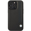 BMW BMHCP14X22RBDK Leather Blue Dots kõva ümbris telefonile iPhone 14 Pro Max 6,7", must