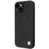 BMW BMHCP14S22RQDK Leather Quilted kõva ümbris telefonile iPhone 14 6,1", must