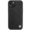 BMW BMHCP14S22RQDK Leather Quilted kõva ümbris telefonile iPhone 14 6,1", must