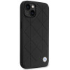BMW BMHCP14S22RQDK Leather Quilted kõva ümbris telefonile iPhone 14 6,1", must