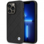 BMW BMHCP14L22RQDK Leather Quilted kõva ümbris telefonile iPhone 14 Pro 6,1", must