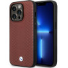 BMW BMHCP14L22RFGR Leather Diamond Pattern kõva ümbris telefonile iPhone 14 Pro 6,1", bordoopunane