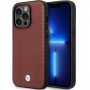 BMW BMHCP14X22RFGR Leather Diamond Pattern kõva ümbris telefonile iPhone 14 Pro Max 6,7", bordoopunane