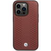 BMW BMHCP14X22RFGR Leather Diamond Pattern kõva ümbris telefonile iPhone 14 Pro Max 6,7", bordoopunane