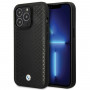 BMW BMHCP14L22RFGK Leather Diamond Pattern kõva ümbris telefonile iPhone 14 Pro 6,1", must