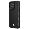BMW BMHCP14L22RFGK Leather Diamond Pattern kõva ümbris telefonile iPhone 14 Pro 6,1", must