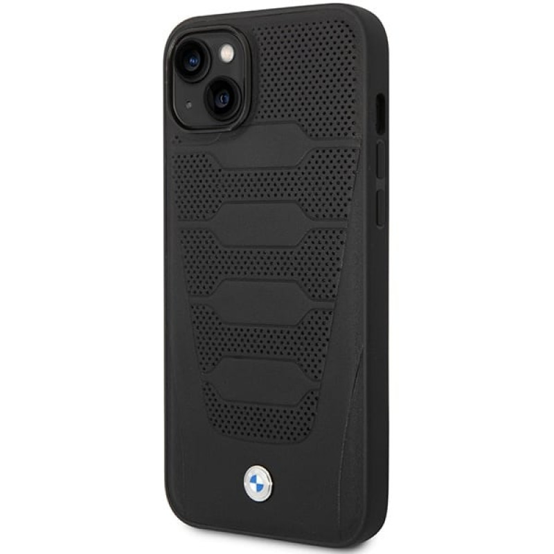 BMW BMHCP14S22RPSK ümbris iPhone 14, must, Leather Seats Pattern
