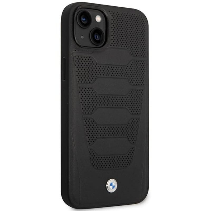 BMW BMHCP14S22RPSK ümbris iPhone 14, must, Leather Seats Pattern