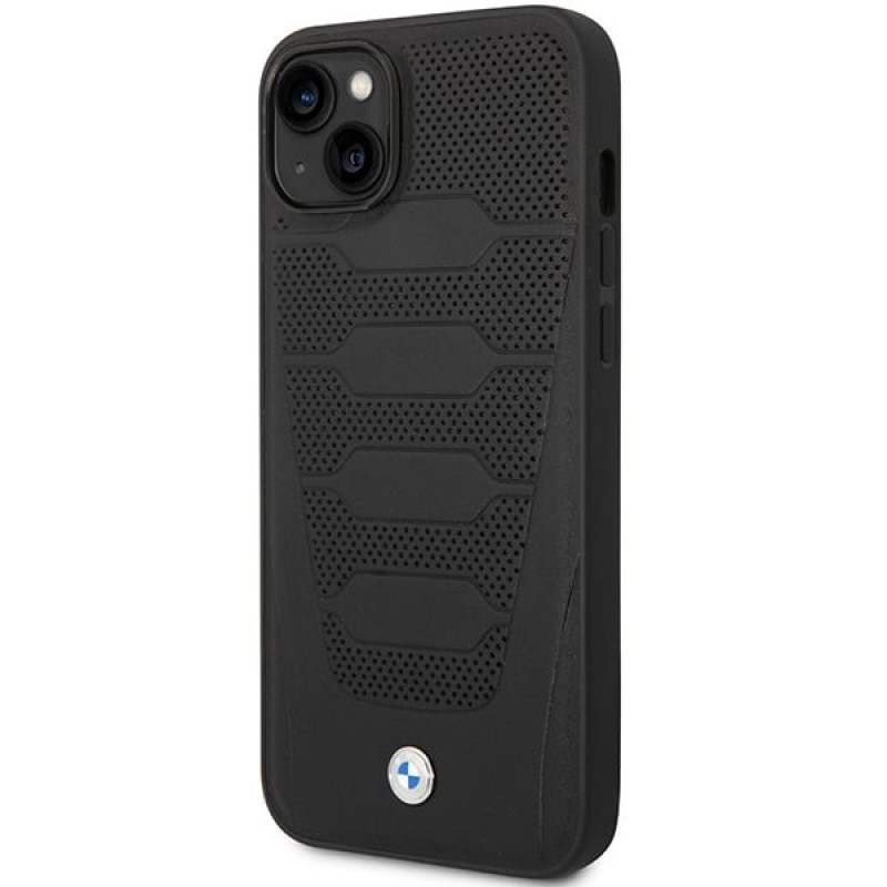BMW BMHCP14S22RPSK ümbris iPhone 14, must, Leather Seats Pattern