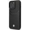 BMW BMHCP14X22RSEPK ümbris iPhone 14 Pro Max, must, Leather Card Slot