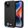 BMW BMHCP14M22PTDK ümbris iPhone 14 Plus, must, Leather Stamp Tricolor