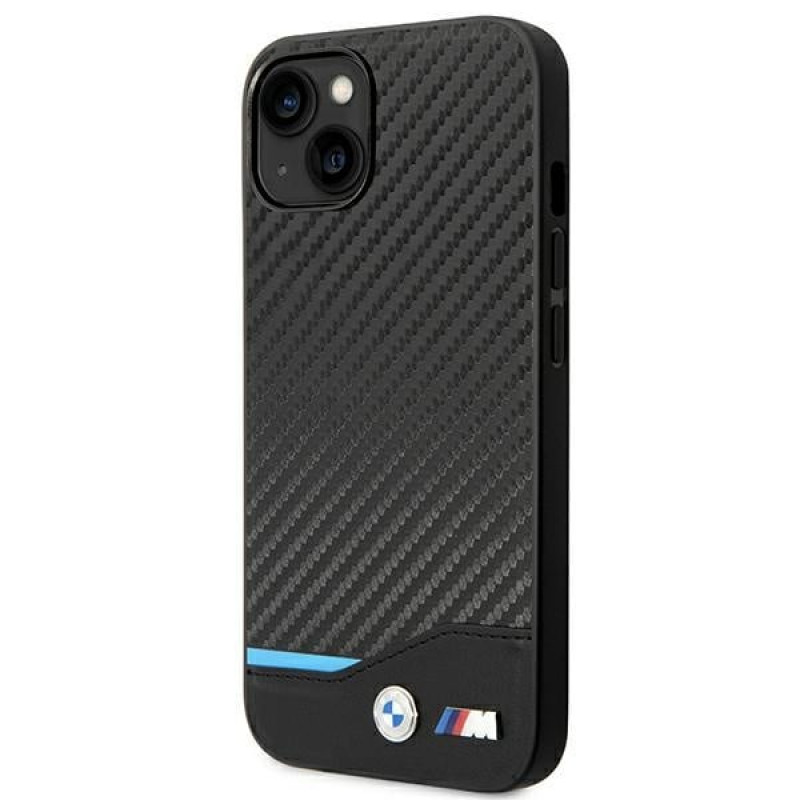 BMW BMHCP14M22NBCK ümbris iPhone 14 Plus, must, Leather Carbon
