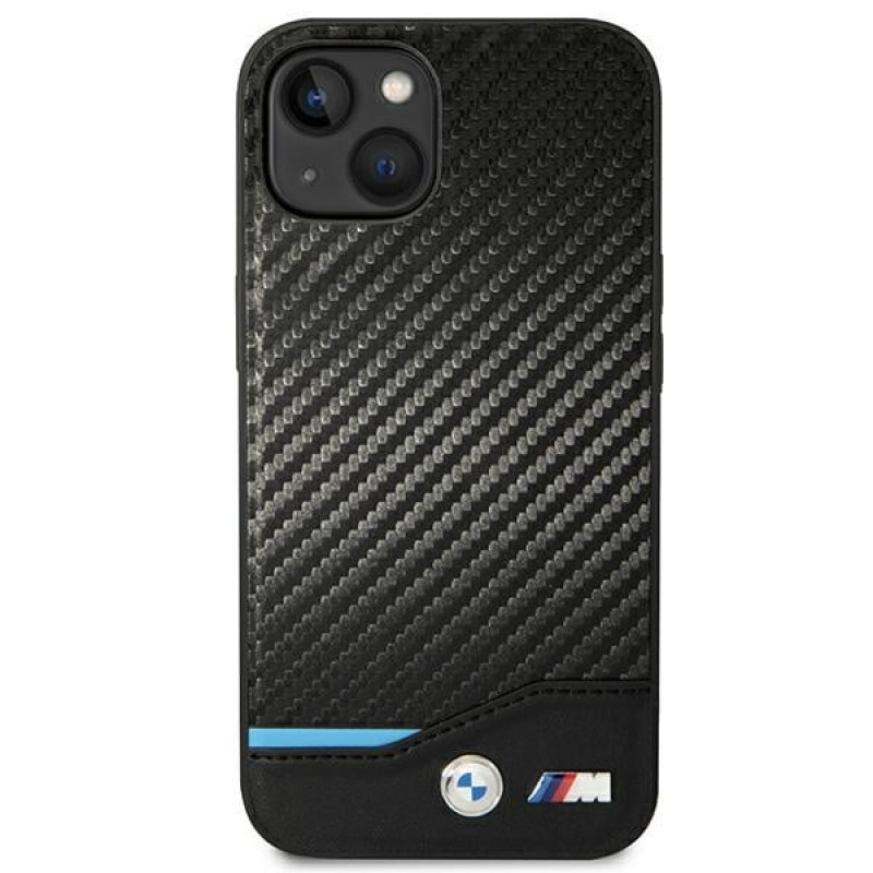 BMW BMHCP14M22NBCK ümbris iPhone 14 Plus, must, Leather Carbon