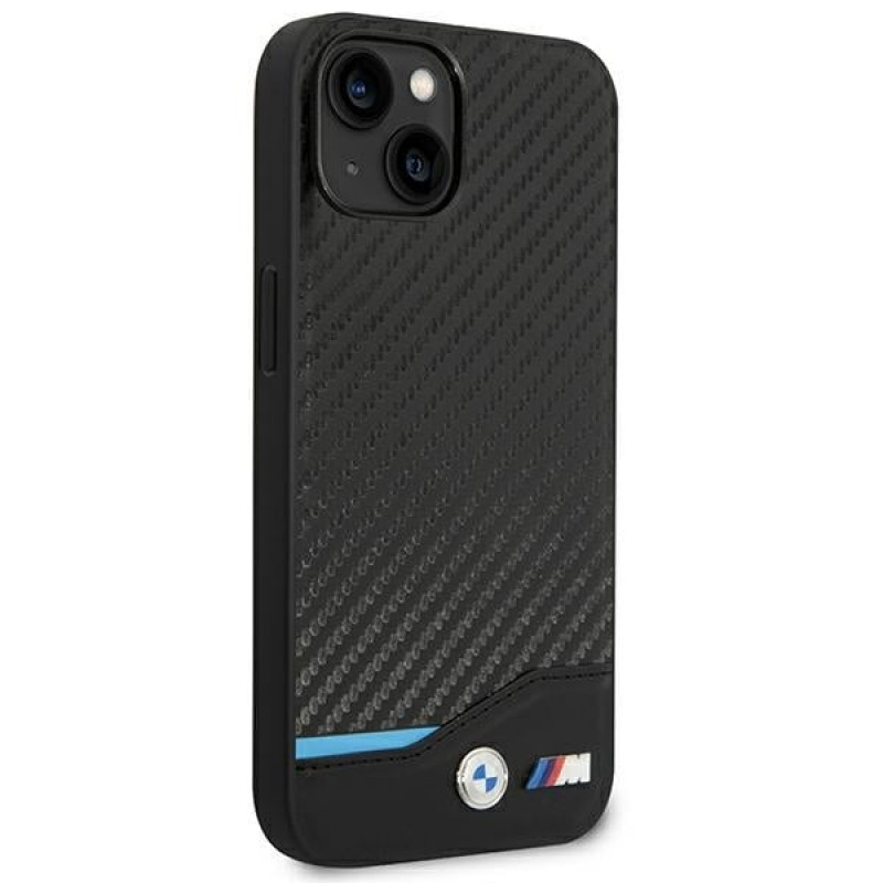BMW BMHCP14M22NBCK ümbris iPhone 14 Plus, must, Leather Carbon