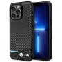 BMW BMHCP14L22NBCK ümbris iPhone 14 Pro, must, Leather Carbon