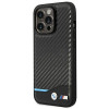 BMW BMHCP14L22NBCK ümbris iPhone 14 Pro, must, Leather Carbon
