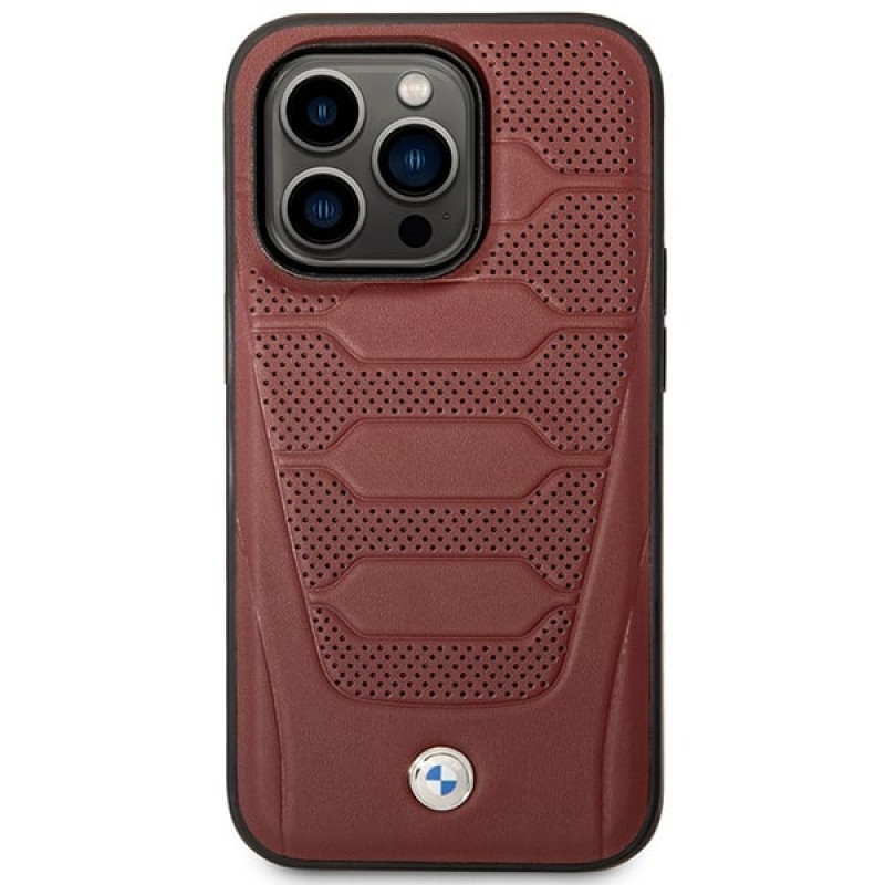 BMW BMHMP14X22RPSR Leather Seats Pattern MagSafe ümbris telefonile Apple iPhone 14 Pro Max 6,7″, bordoo
