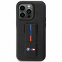 BMW BMHCP14M22GSLK Grip Stand Hot Stamp kõva ümbris, sobib mudelile Apple iPhone 14 Plus / 15 Plus, must
