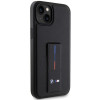 BMW BMHCP14M22GSLK Grip Stand Hot Stamp kõva ümbris, sobib mudelile Apple iPhone 14 Plus / 15 Plus, must