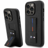 BMW BMHCP14L22GSLK Grip Stand Hot Stamp kõva ümbris, sobib mudelile Apple iPhone 14 Pro, must