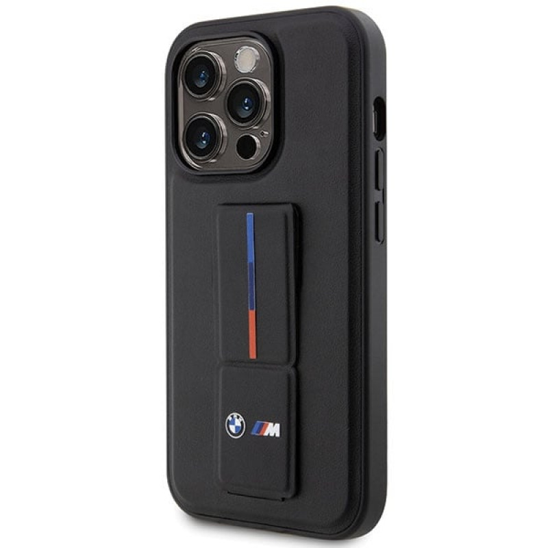 BMW BMHCP14X22GSLK Grip Stand Hot Stamp kõva ümbris, sobib mudelile Apple iPhone 14 Pro Max, must