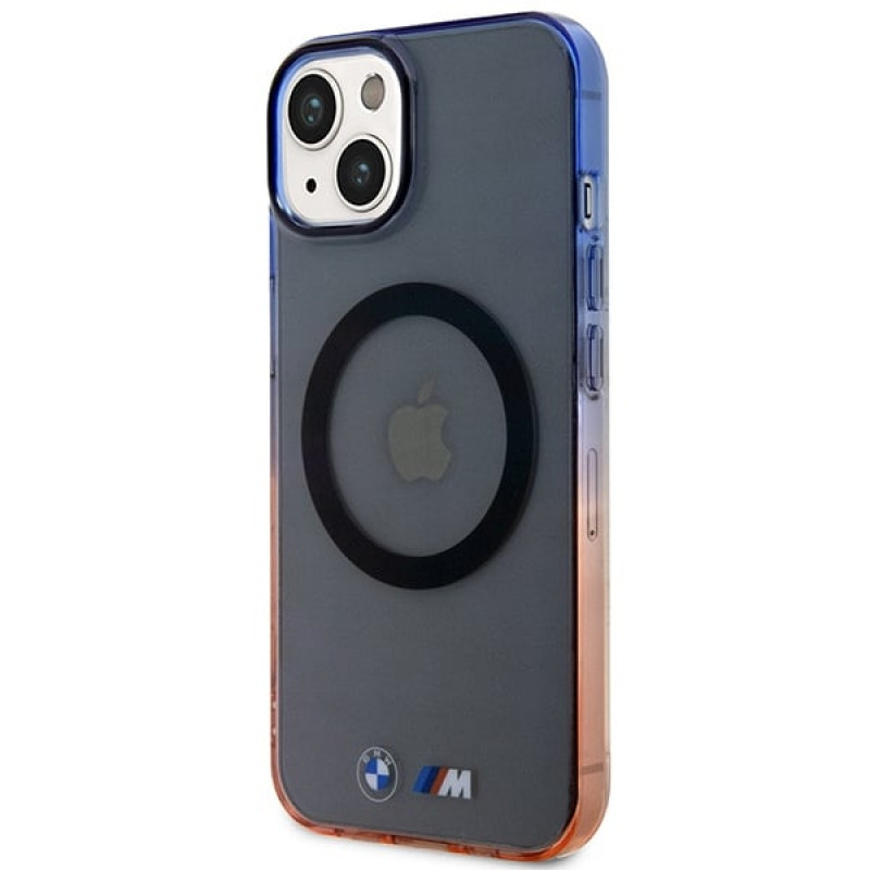 BMW BMHMP14MHTGE Gradient Bumper MagSafe kõva ümbris, sobib mudelile Apple iPhone 14 Plus / 15 Plus, hall