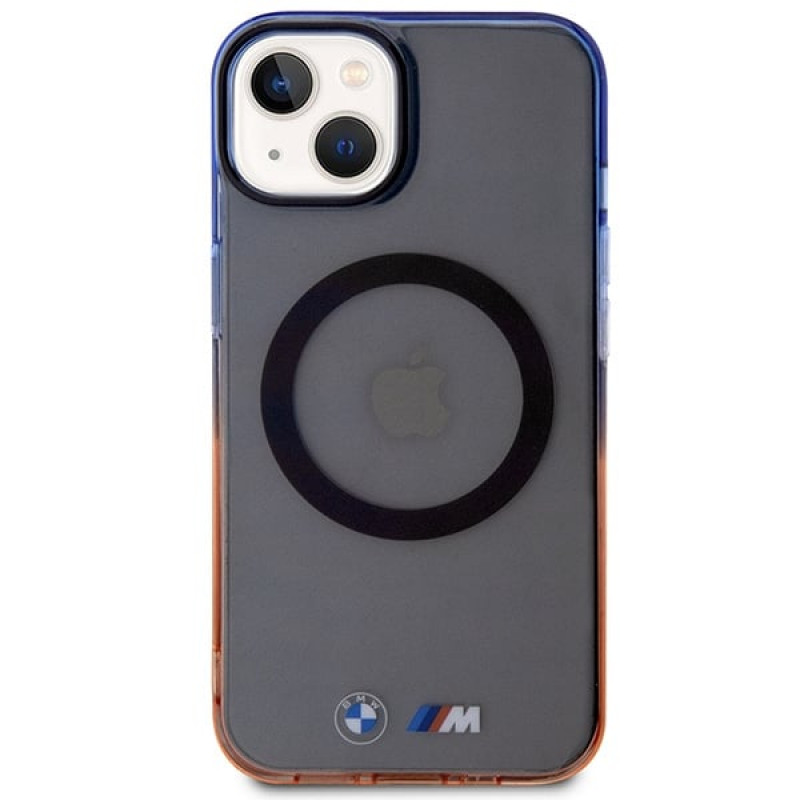BMW BMHMP14MHTGE Gradient Bumper MagSafe kõva ümbris, sobib mudelile Apple iPhone 14 Plus / 15 Plus, hall