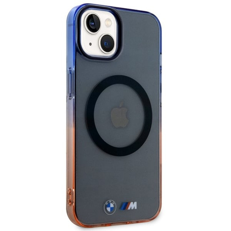 BMW BMHMP14MHTGE Gradient Bumper MagSafe kõva ümbris, sobib mudelile Apple iPhone 14 Plus / 15 Plus, hall