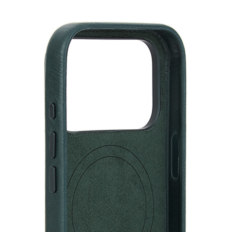Mujjo Troubadour nahkümbris Apple iPhone 18 Pro / 17 Pro jaoks, MagSafe, obsidiaanroheline