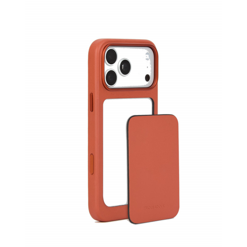 Mujjo Troubadour Modular Leather Case nahkümbris Apple iPhone 18 Pro Max / 17 Pro Max jaoks, MagSafe, terrakota