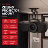 Maclean MC-200 B projektori laekinnitus, 54–320 mm, kuni 13,5 kg, must