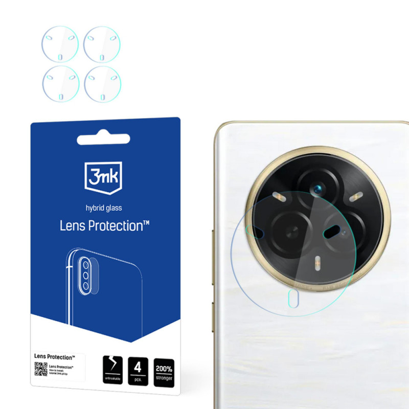 3MK Lens Protection Realme 14 Pro kaamera läätse hübriidklaas (4 tk)