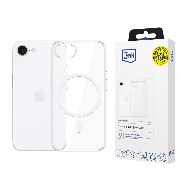 3MK Clear MagCase Apple iPhone 17e / 16e MagSafe ümbris, läbipaistev