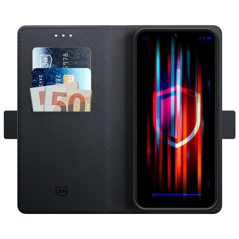 3MK Wallet Case raamatutüüpi telefoniümbris Samsung Galaxy S25 Edge jaoks, must