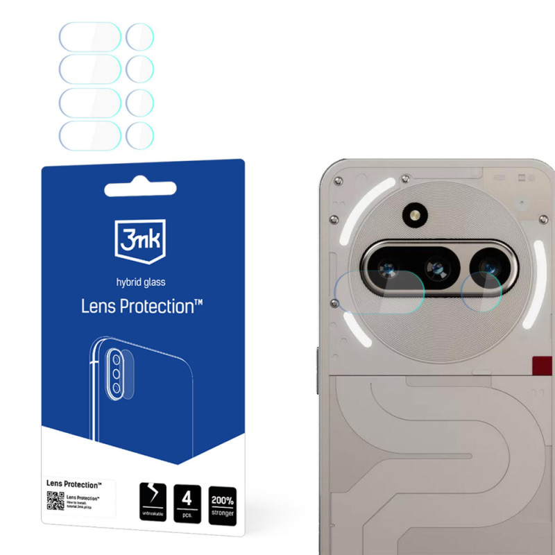 3MK Lens Protection hübriidklaas Nothing Phone (3a) kaamera objektiivile (4 tk)