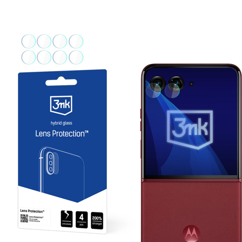 3MK Lens Protection hübriidklaasist kaamera objektiivi kaitseklaas Motorola Razr 60 Ultra jaoks (4 tk)