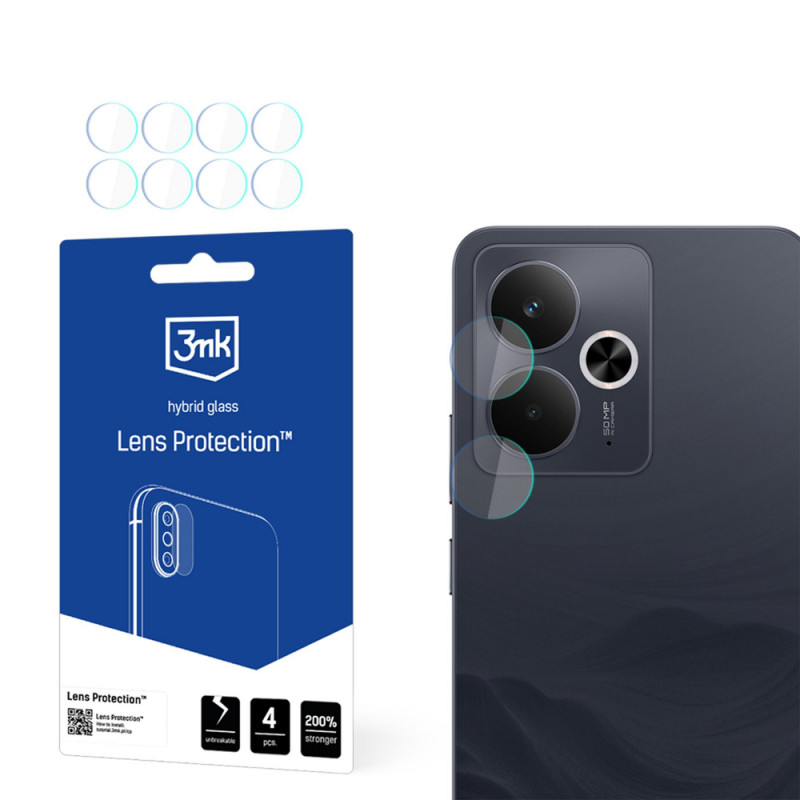 3MK Lens Protection hübriidklaas kaamera objektiivile Realme 14 5G / 14T 5G (4 tk)
