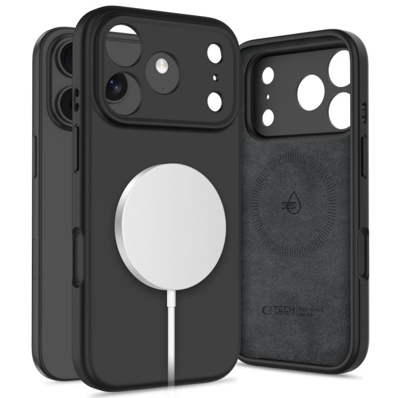 Tech-Protect Silicone MagSafe ümbris Apple iPhone 17 Pro Max'ile, must