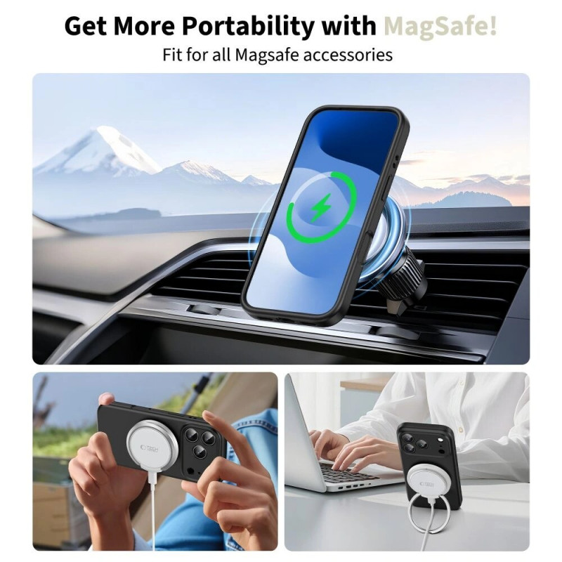 Tech-Protect Silicone MagSafe ümbris Apple iPhone 17 Pro Max'ile, must